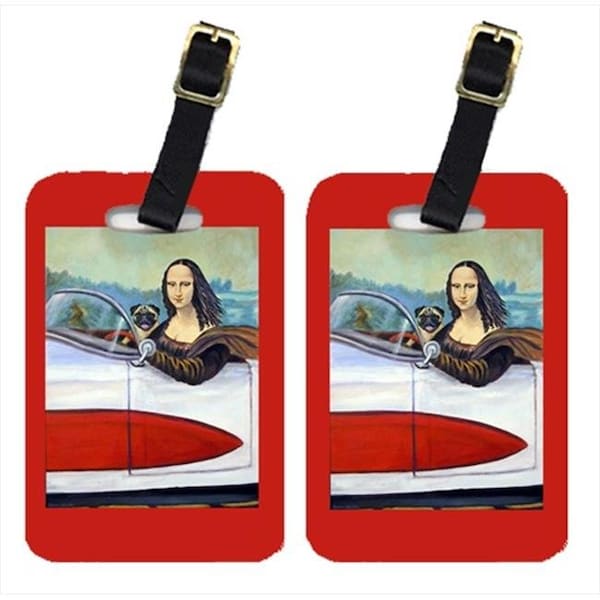 Carolines Treasures Carolines Treasures 7043BT Pug And Mona Lisa Luggage Tags; Pack - 2 7043BT - main